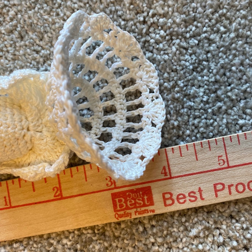 Vintage Handmade White Crochet Angel Christmas Tree Topper and Ornaments Set 7pc - Picture 6 of 7